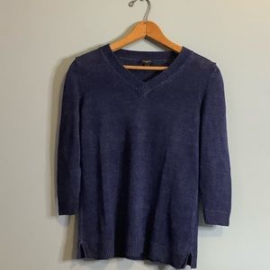 Talbots Women’s Navy Linen Sweater-Small Petite